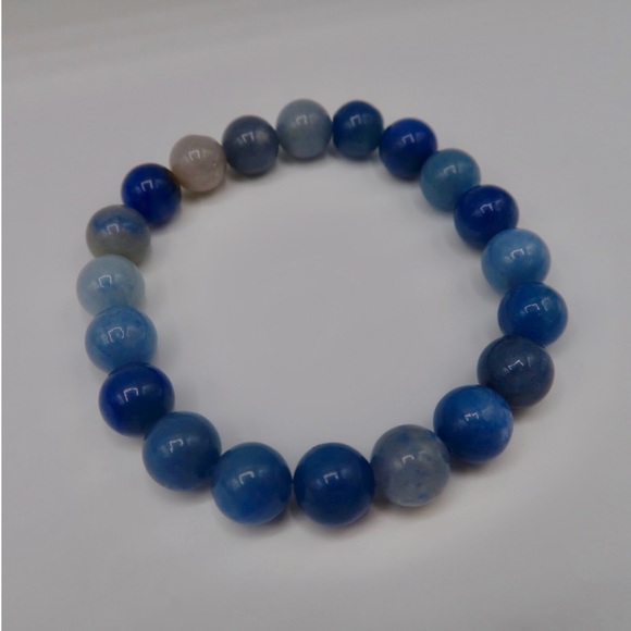 10MM RARE BLUE AVENTURINE BRACELET - Picture 3 of 3